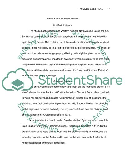 Can there be peace in the Middle East based on the history of the area