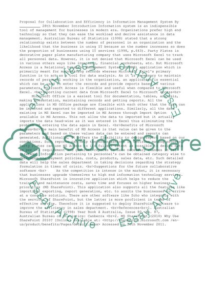 Efficiency and Collaboration Proposal