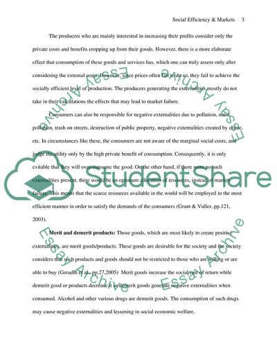 Social Efficiency and Real Markets