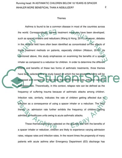 In Asthmatic Children below 18 Years Is Spacer Inhaler More Beneficial Than a Nebulizer