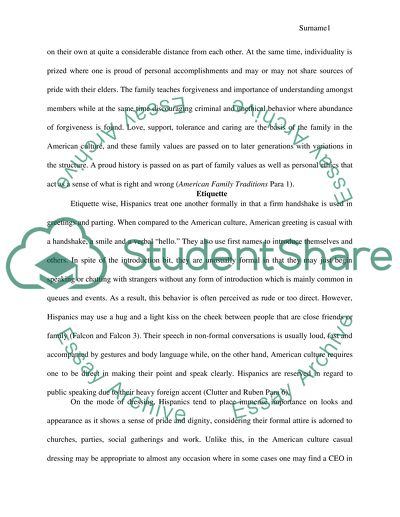 Hispanic and American Cultures