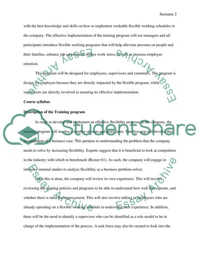 Training work/life Module