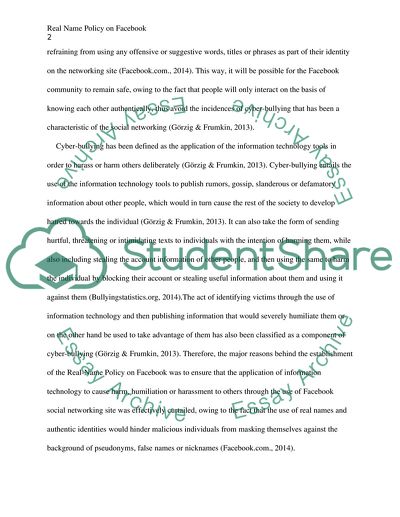 Controversy of Real Name Policy on Facebook