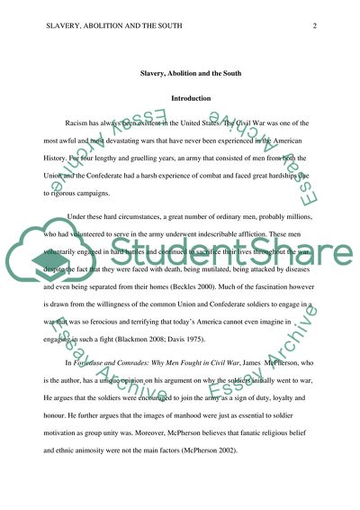 Slavery, Abolition and the South