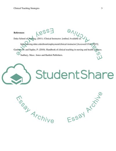 Clinical Teaching Strategies