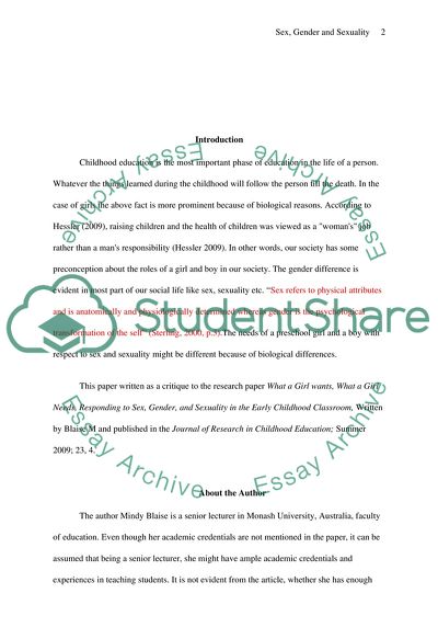 What a Girl Wants Responding to Sex, Gender, and Sexuality in the Early Childhood Classroom