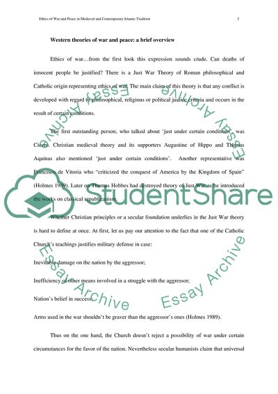 Ethics of War and Peace in Medieval and Contemporary Islamic Tradition