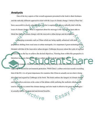 Analysis of Urbanism in the Age of Climate Change by Peter Calthorpe