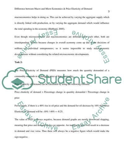The Difference between Macro and Micro Economics and Price Elasticity of Demand