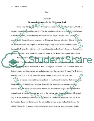 Strategy of Jurors for the OJ Simpson Trial