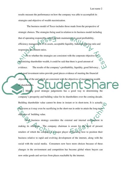 Corporate Finance at Tesco