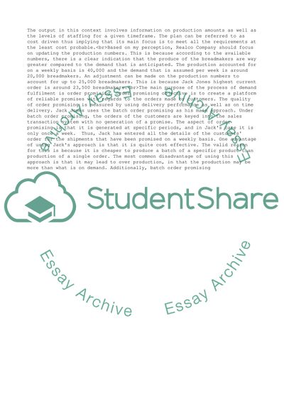 The Formal Master Schedule