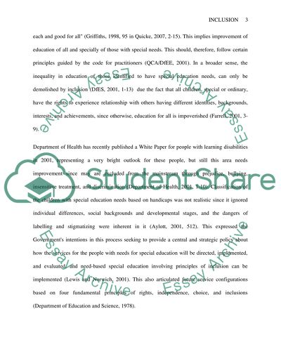 Inclusion and Special Educational Needs