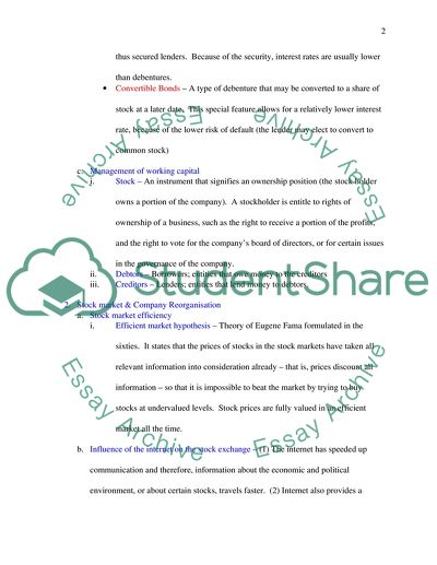 FINANCE STRATEGY- EXAM REVISION QUESTION