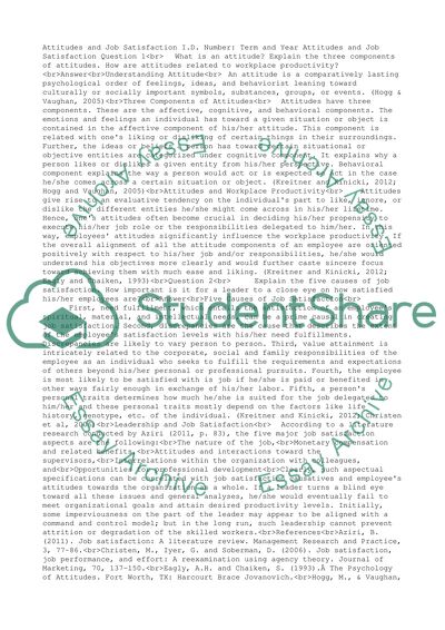 Individual Behavior in Organizations