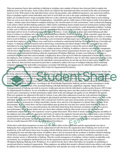 Interpersonal Communication, Workplace Bullying
