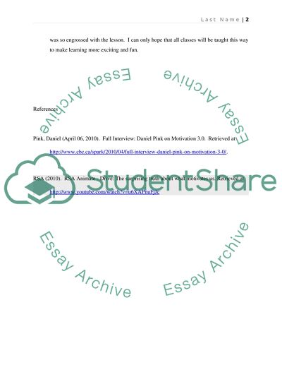 Impact of Autonomy Mastery and Purpose on Motivation of Students