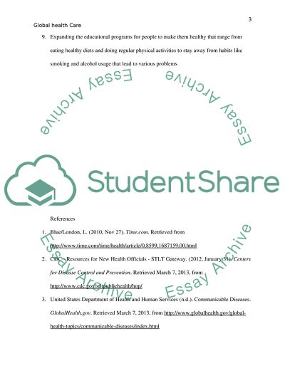 Global Heath Priorities