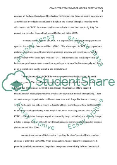 Computerized Provider Order Entry