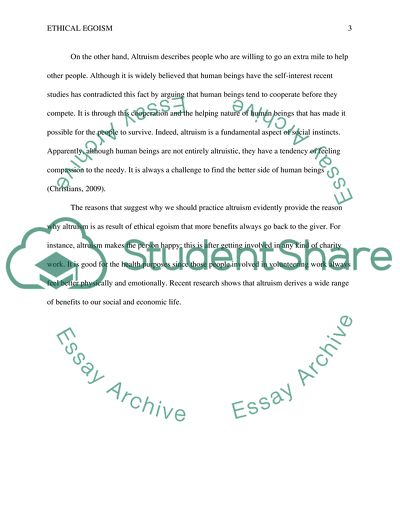 Reasons of Ethical Egoism