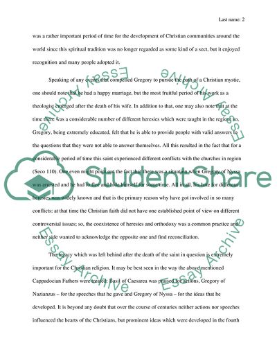 The Legacy of Gregory of Nyssa