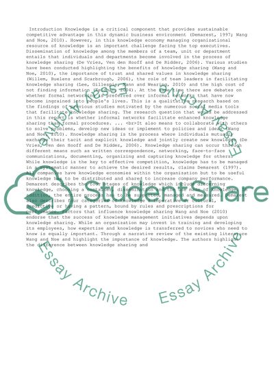 Knowledge Communication and Sharing