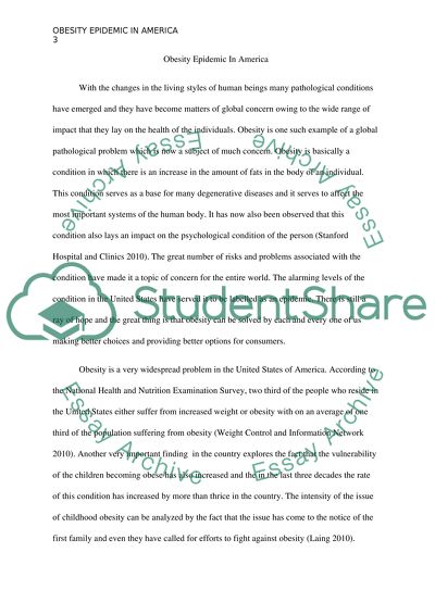 Obesity epedemic in america