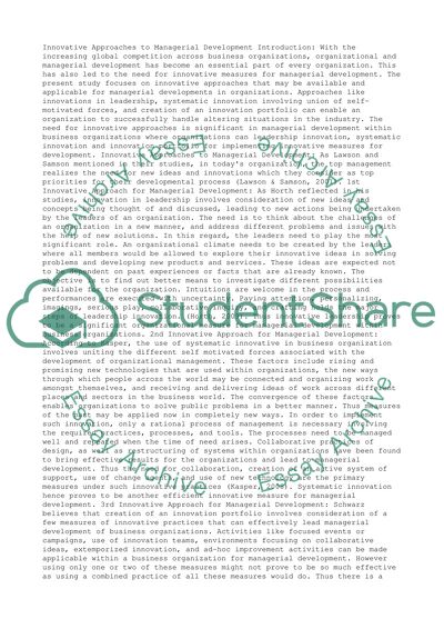 Innovative Approaches to Managerial Development