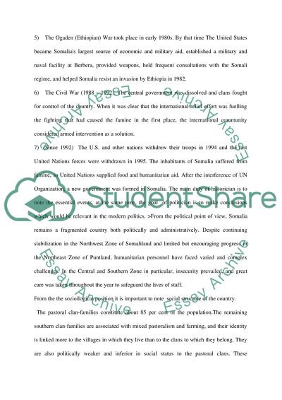 Conditions in Somalia