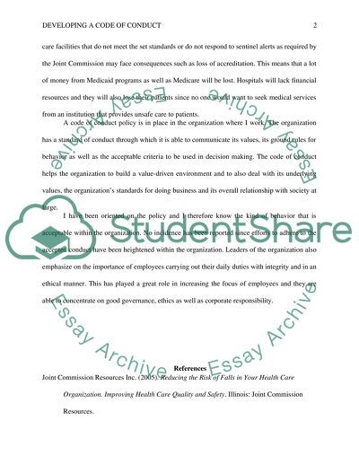 Developing a Code of Conduct