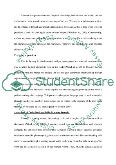 The Four Roles Which Are Involved In The Process Of Reading And Constructing A Literate Person