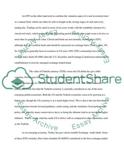 Exchange-Trade Fund and the Currency TUR