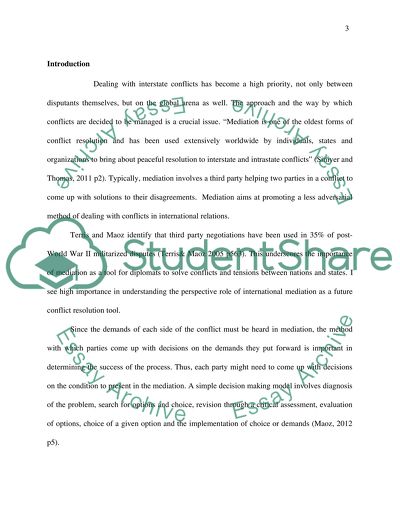 Mediation Efforts in the Arab-Israeli Conflict