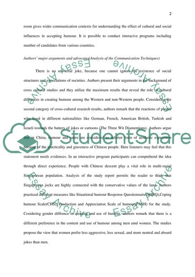 Singaporean Humor: A Cross-Cultural, Cross-Gender Comparison