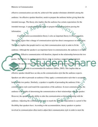 Rhetoric in Communication Theory