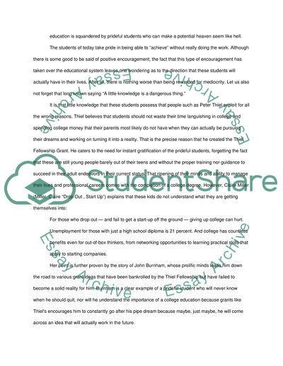 Education in the Prideful Generation