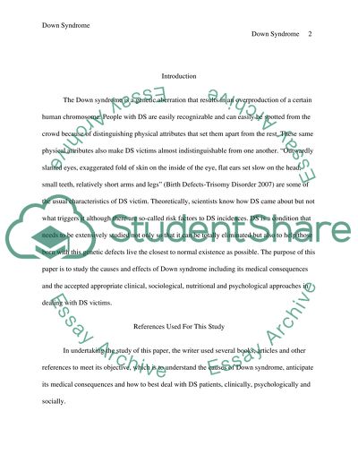 Causes and Effects of Down Syndrome