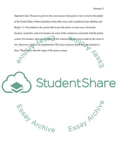 Evaluation of Justice in the United States