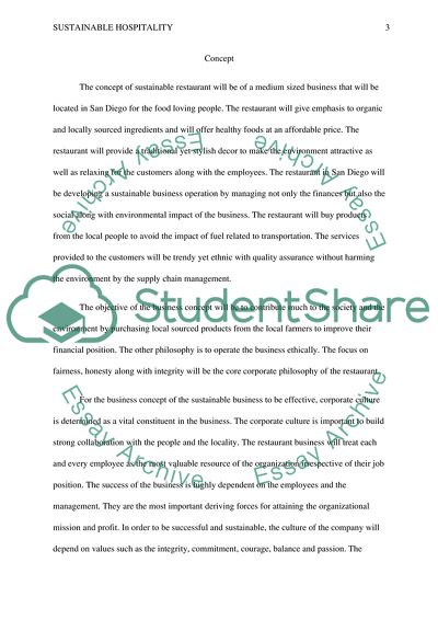 Sustainable Hospitality