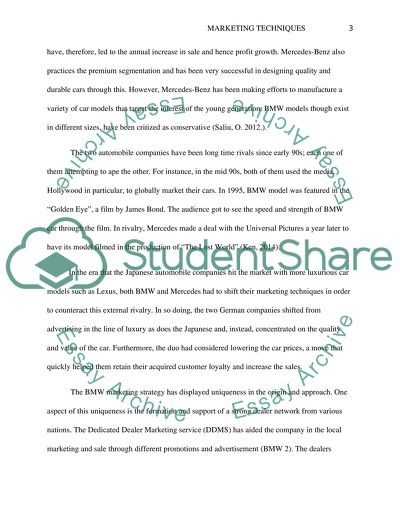 BMW and Mercedes-Benz: Marketing Techniques