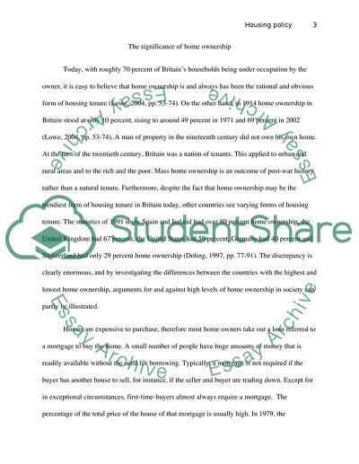 The Significance of Home Ownership