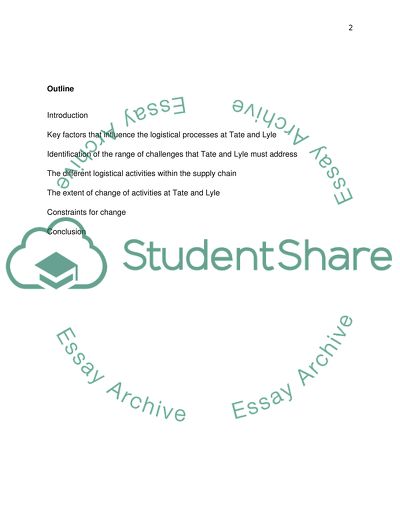 Key Factors That Influence the Logistical Processes at Tate and Lyle