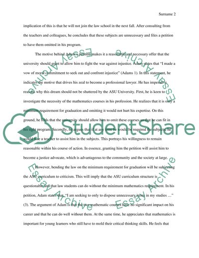 Petition to Waive the University Mathematics Requirement