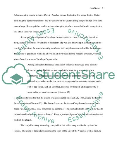 The Arena Chapel as an Important Part of Italian Medieval Culture