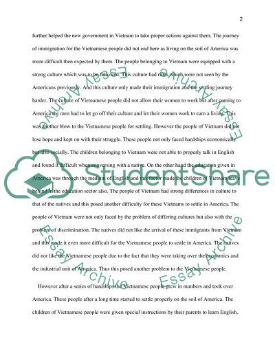 The Immigration Experience of Vietnamese Americans