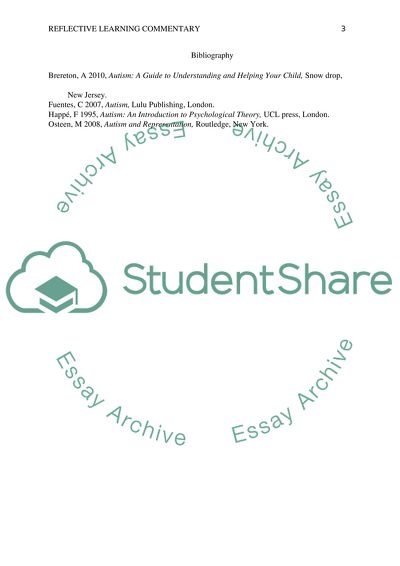 Reflective Learning Commentary