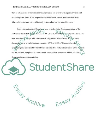 Epidemiological Trends of Ebola in DRC