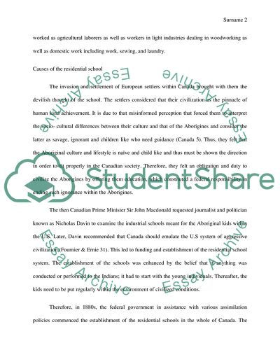 School System Established by the Canadian Government and Managed by Churches