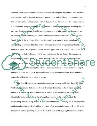 The Role of the Government in the Safeguarding of Children