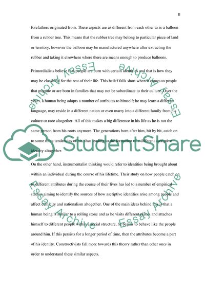 Ethnicity and Nationalism